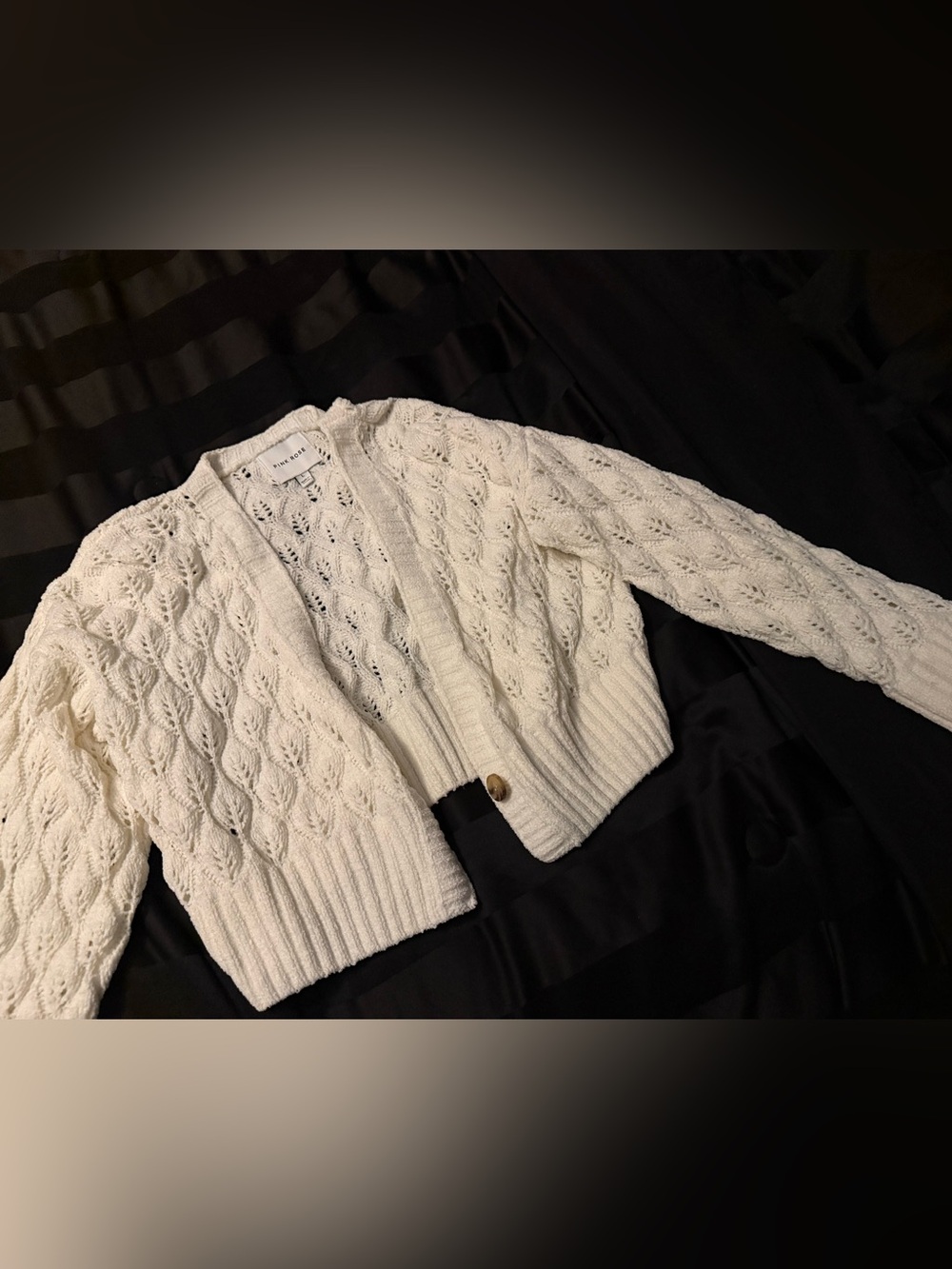 Pink rose knit sweater